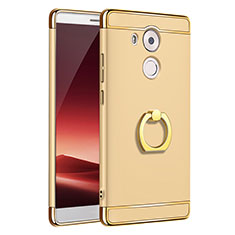 Luxury Metal Frame and Plastic Back Cover with Finger Ring Stand A01 for Huawei Mate 8 Gold