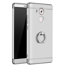 Luxury Metal Frame and Plastic Back Cover with Finger Ring Stand A01 for Huawei Mate 8 Silver
