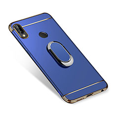Luxury Metal Frame and Plastic Back Cover with Finger Ring Stand A01 for Huawei Nova 3i Blue