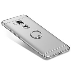 Luxury Metal Frame and Plastic Back Cover with Finger Ring Stand A01 for Huawei Nova Plus Silver