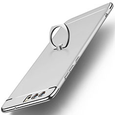 Luxury Metal Frame and Plastic Back Cover with Finger Ring Stand A01 for Huawei P10 Silver