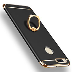 Luxury Metal Frame and Plastic Back Cover with Finger Ring Stand A01 for Xiaomi Mi 5X Black