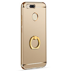 Luxury Metal Frame and Plastic Back Cover with Finger Ring Stand A01 for Xiaomi Mi 5X Gold