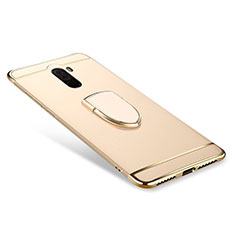Luxury Metal Frame and Plastic Back Cover with Finger Ring Stand A01 for Xiaomi Pocophone F1 Gold
