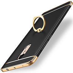 Luxury Metal Frame and Plastic Back Cover with Finger Ring Stand A01 for Xiaomi Redmi Note 4 Black