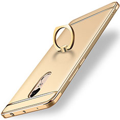 Luxury Metal Frame and Plastic Back Cover with Finger Ring Stand A01 for Xiaomi Redmi Note 4X High Edition Gold