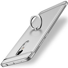 Luxury Metal Frame and Plastic Back Cover with Finger Ring Stand A01 for Xiaomi Redmi Note 4X High Edition Silver