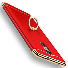 Luxury Metal Frame and Plastic Back Cover with Finger Ring Stand A01 for Xiaomi Redmi Pro Red