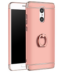 Luxury Metal Frame and Plastic Back Cover with Finger Ring Stand A01 for Xiaomi Redmi Pro Rose Gold
