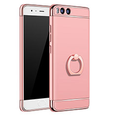 Luxury Metal Frame and Plastic Back Cover with Finger Ring Stand A02 for Xiaomi Mi 6 Rose Gold