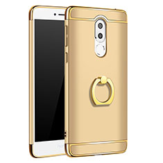 Luxury Metal Frame and Plastic Back Cover with Finger Ring Stand for Huawei GR5 (2017) Gold