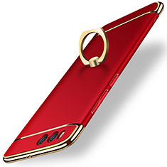 Luxury Metal Frame and Plastic Back Cover with Finger Ring Stand for Xiaomi Mi 6 Red