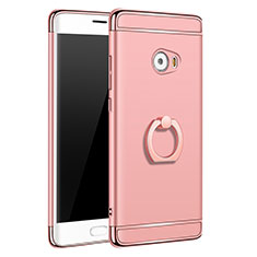 Luxury Metal Frame and Plastic Back Cover with Finger Ring Stand for Xiaomi Mi Note 2 Rose Gold