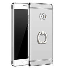 Luxury Metal Frame and Plastic Back Cover with Finger Ring Stand for Xiaomi Mi Note 2 Silver
