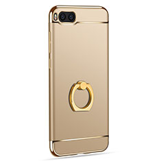 Luxury Metal Frame and Plastic Back Cover with Finger Ring Stand for Xiaomi Mi Note 3 Gold
