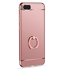Luxury Metal Frame and Plastic Back Cover with Finger Ring Stand for Xiaomi Mi Note 3 Rose Gold