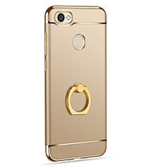 Luxury Metal Frame and Plastic Back Cover with Finger Ring Stand for Xiaomi Redmi Note 5A High Edition Gold
