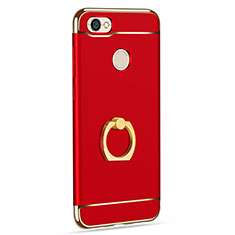 Luxury Metal Frame and Plastic Back Cover with Finger Ring Stand for Xiaomi Redmi Note 5A High Edition Red