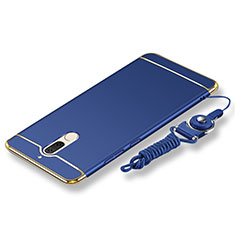 Luxury Metal Frame and Plastic Back Cover with Lanyard for Huawei G10 Blue