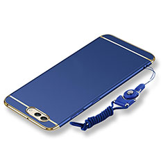 Luxury Metal Frame and Plastic Back Cover with Lanyard for Huawei Nova 2S Blue