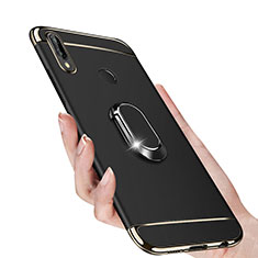 Luxury Metal Frame and Plastic Back Cover with Magnetic Finger Ring Stand for Huawei Nova 3i Black