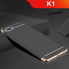 Luxury Metal Frame and Silicone Back Cover Case M02 for Oppo K1 Black