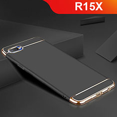 Luxury Metal Frame and Silicone Back Cover Case M02 for Oppo R15X Black