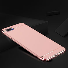 Luxury Metal Frame and Silicone Back Cover Case M02 for Oppo R17 Neo Rose Gold