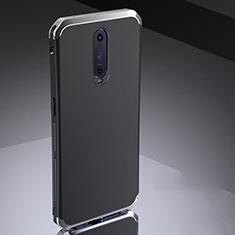Luxury Metal Frame and Silicone Back Cover Case M02 for Oppo R17 Pro Silver