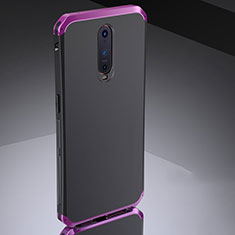 Luxury Metal Frame and Silicone Back Cover Case M02 for Oppo RX17 Pro Purple