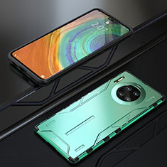 Luxury Metal Frame and Silicone Back Cover Case T01 for Huawei Mate 30 Pro Green