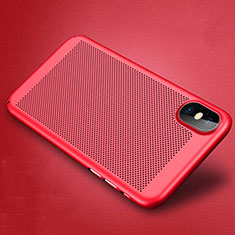 Mesh Hole Hard Rigid Case Back Cover for Apple iPhone X Red