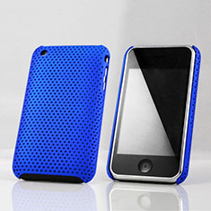 Mesh Hole Hard Rigid Snap On Case Cover for Apple iPhone 3G 3GS Blue