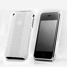 Mesh Hole Hard Rigid Snap On Case Cover for Apple iPhone 3G 3GS White