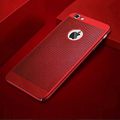 Mesh Hole Hard Rigid Snap On Case Cover for Apple iPhone 6 Plus Red