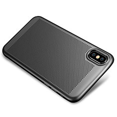 Mesh Hole Hard Rigid Snap On Case Cover for Apple iPhone X Black