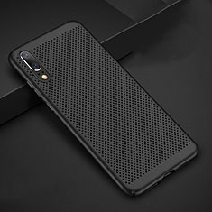 Mesh Hole Hard Rigid Snap On Case Cover for Huawei P20 Black