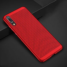 Mesh Hole Hard Rigid Snap On Case Cover for Huawei P20 Red