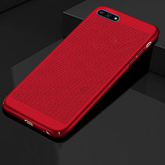 Mesh Hole Hard Rigid Snap On Case Cover for Huawei Y6 (2018) Red