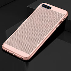 Mesh Hole Hard Rigid Snap On Case Cover for Huawei Y6 (2018) Rose Gold