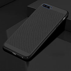 Mesh Hole Hard Rigid Snap On Case Cover for Huawei Y6 Prime (2018) Black