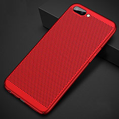 Mesh Hole Hard Rigid Snap On Case Cover for Oppo A12e Red