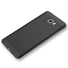 Mesh Hole Hard Rigid Snap On Case Cover for Samsung Galaxy C9 Pro C9000 Black
