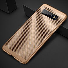 Mesh Hole Hard Rigid Snap On Case Cover for Samsung Galaxy S10 5G Gold