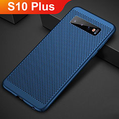 Mesh Hole Hard Rigid Snap On Case Cover for Samsung Galaxy S10 Plus Blue