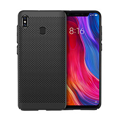 Mesh Hole Hard Rigid Snap On Case Cover for Xiaomi Mi 8 Black