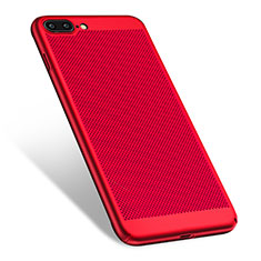 Mesh Hole Hard Rigid Snap On Case Cover W01 for Apple iPhone 8 Plus Red