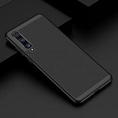 Mesh Hole Hard Rigid Snap On Case Cover W01 for Samsung Galaxy A70 Black