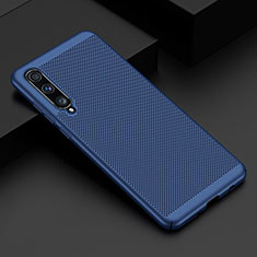 Mesh Hole Hard Rigid Snap On Case Cover W01 for Samsung Galaxy A70 Blue