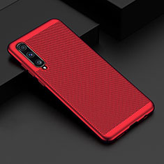 Mesh Hole Hard Rigid Snap On Case Cover W01 for Samsung Galaxy A90 5G Red